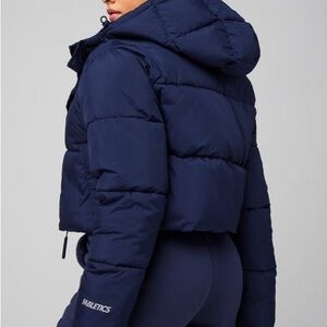 Fabletics Women's Navy cropped Puffer Jacket